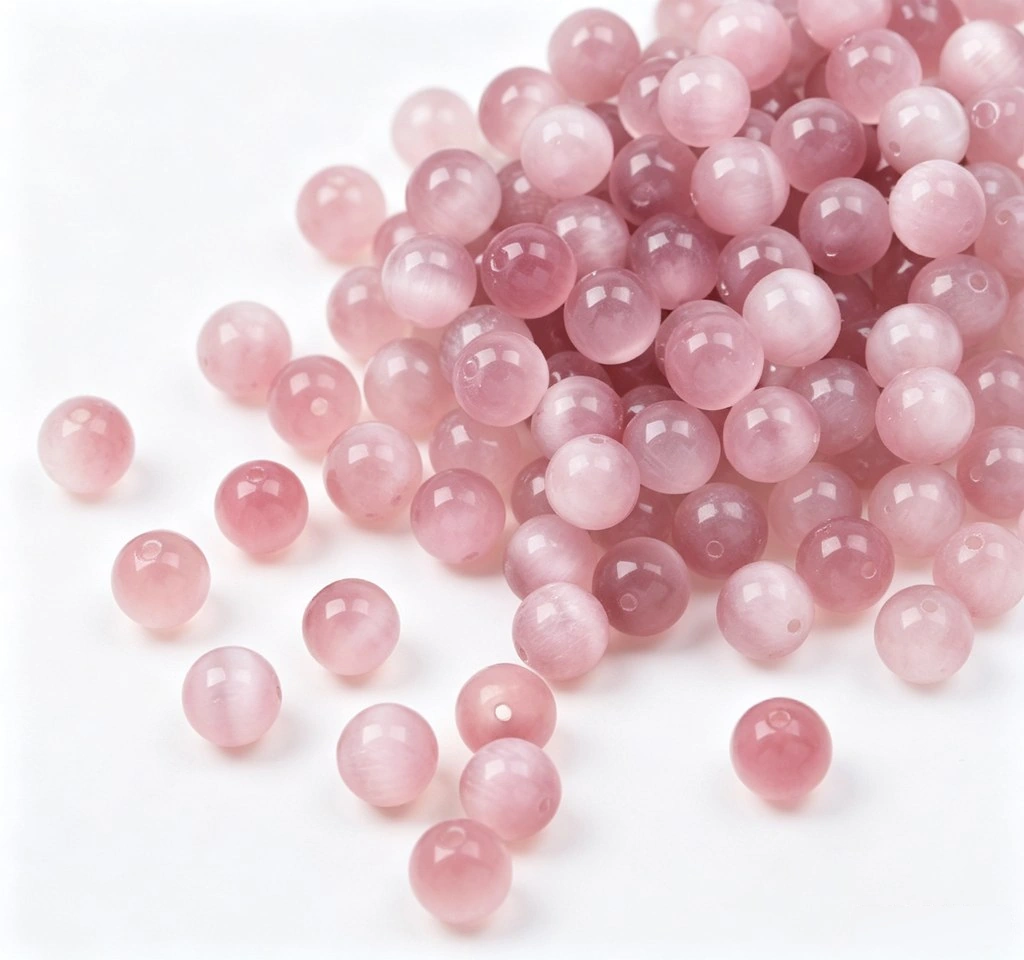 8mm 紫色猫眼玻璃圆形散珠