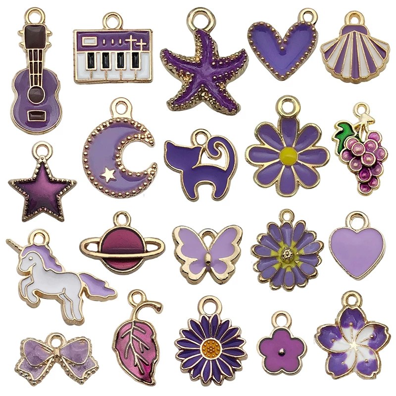 Alloy Enamel Purple Pendant