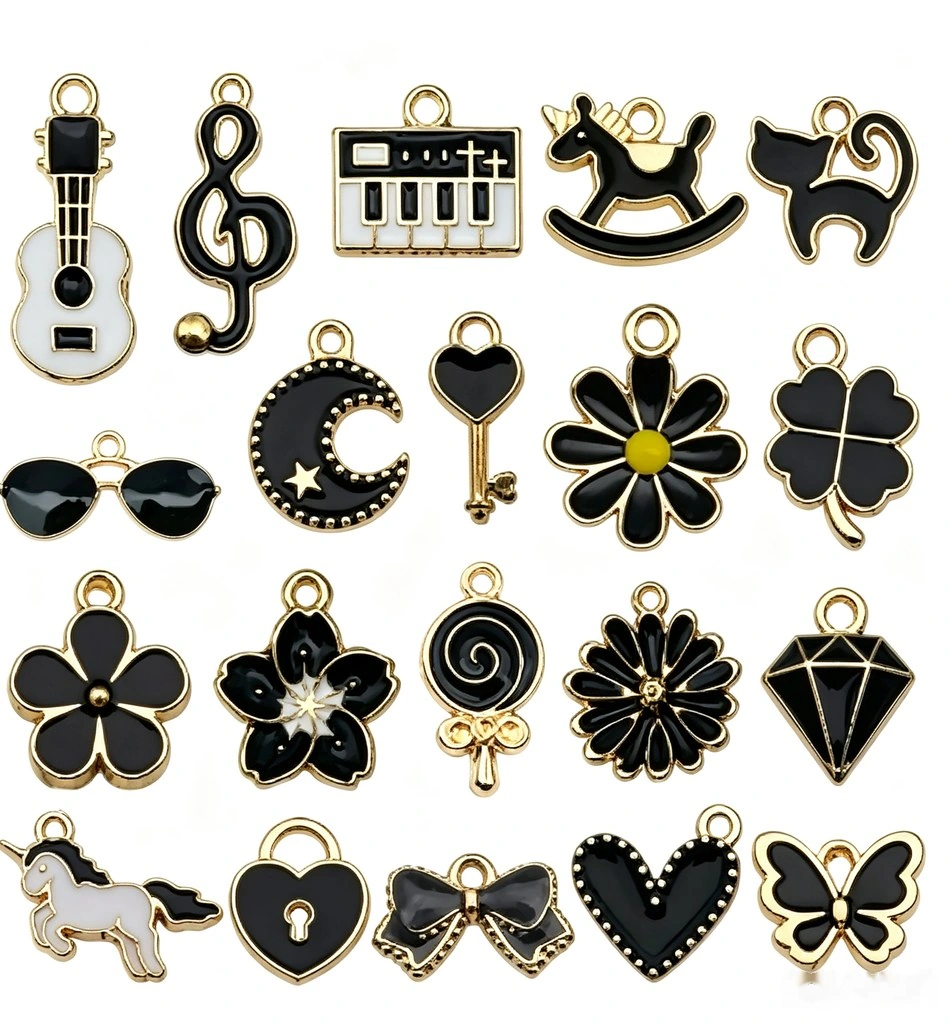 Alloy Black Enamel Pendant