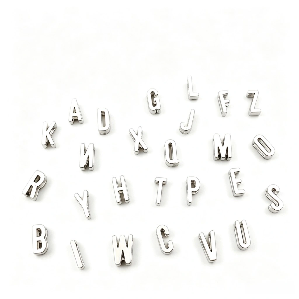 Silver-toned Alloy Letter Charm