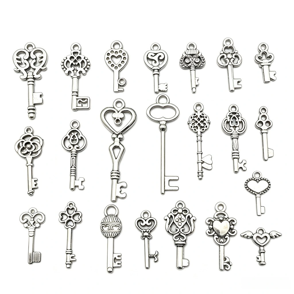 Silver-toned Alloy Key Charm
