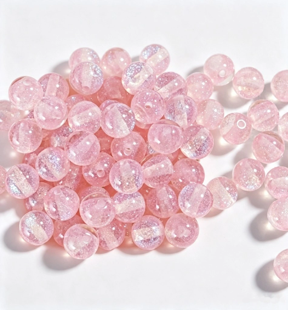 8mm Pink Plastic Beads