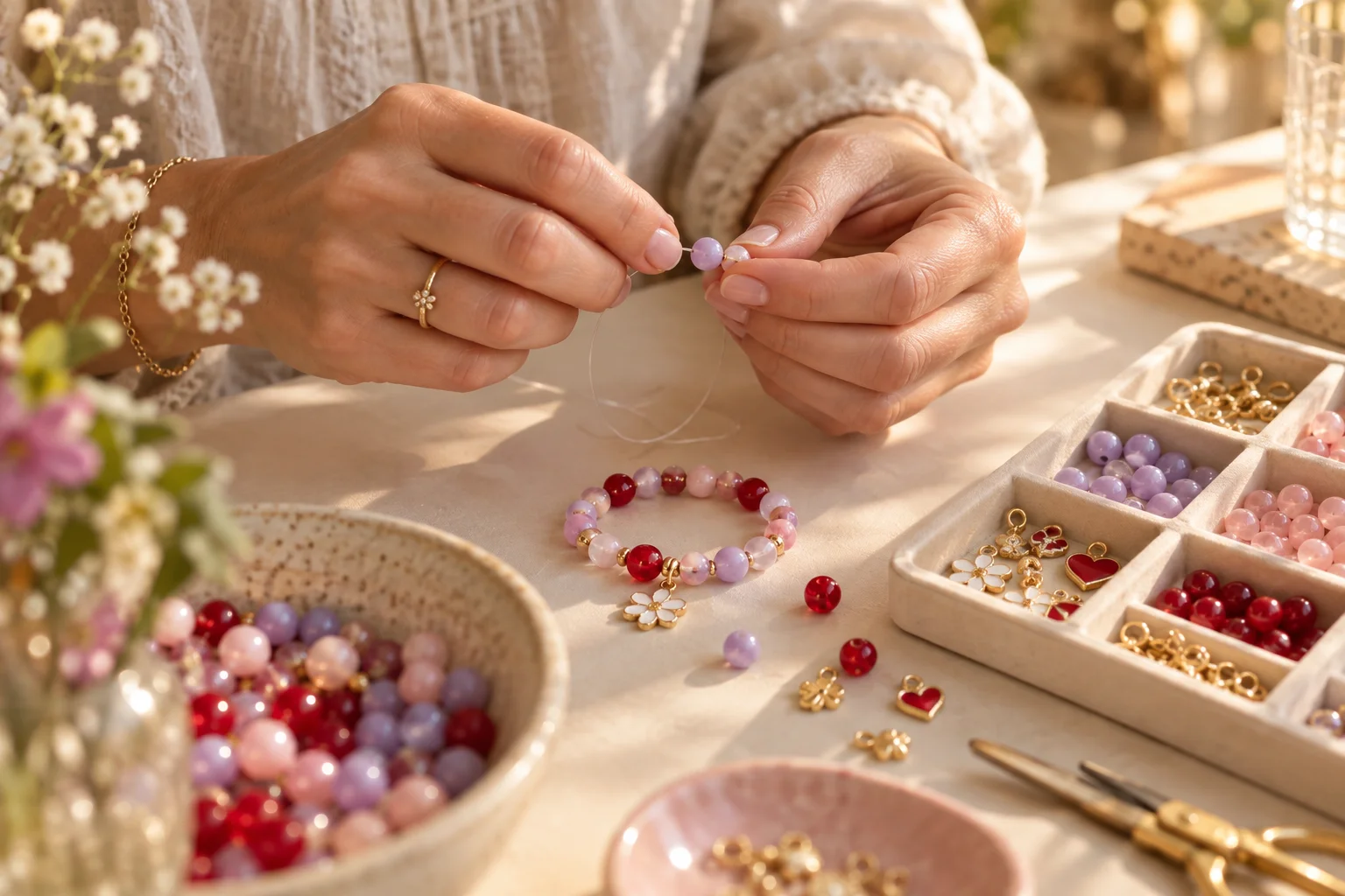 Handmade bracelet concept scene